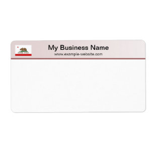 California Flagga Header Shipping Label Fraktsedel