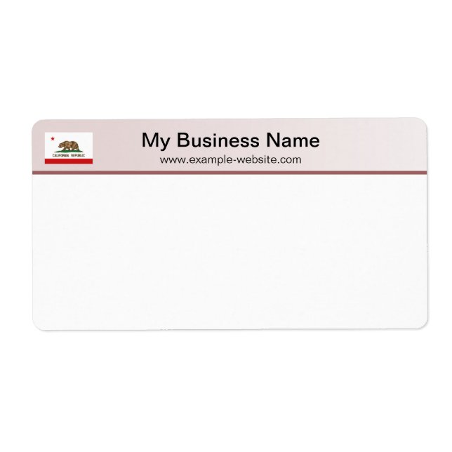 California Flagga Header Shipping Label Fraktsedel (Framsidan)
