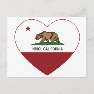 california flagga indio hjärta vykort