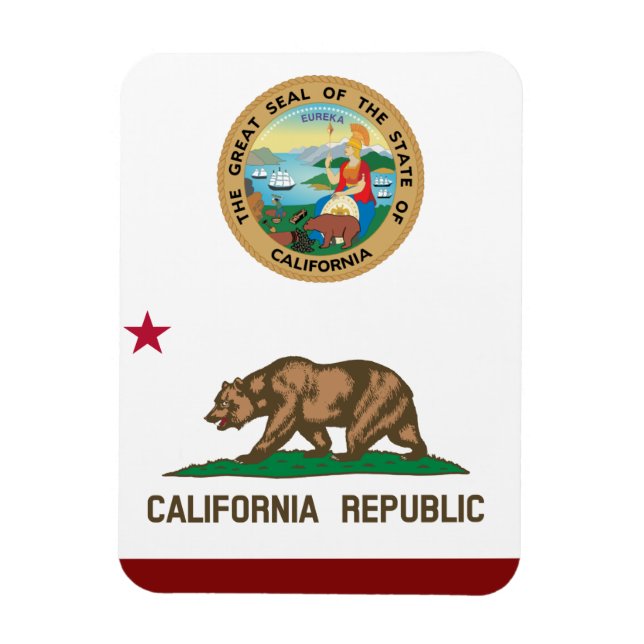 California flagga magnet (Vertikal)