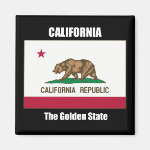 California Flagga och Slogan Magnet