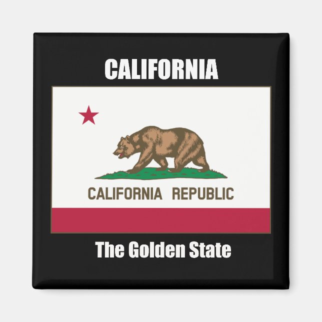 California Flagga och Slogan Magnet (Framsidan)