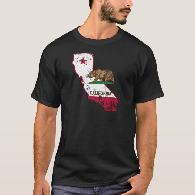 California Flagga Patriotic T-Shirt (Framsida)