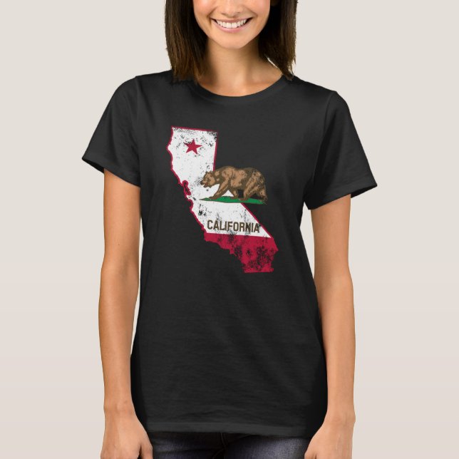California Flagga Patriotic T Shirt (Framsida)