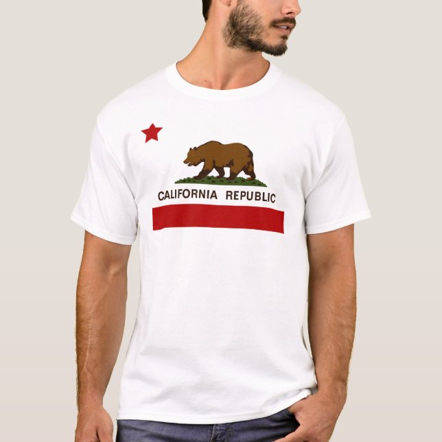California Flagga Patriotic T Shirt (Framsida)