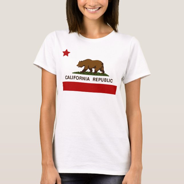California Flagga Patriotic T Shirt (Framsida)