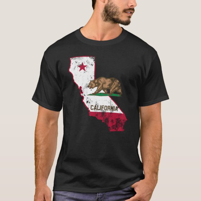 California Flagga Patriotic T Shirt (Framsida)
