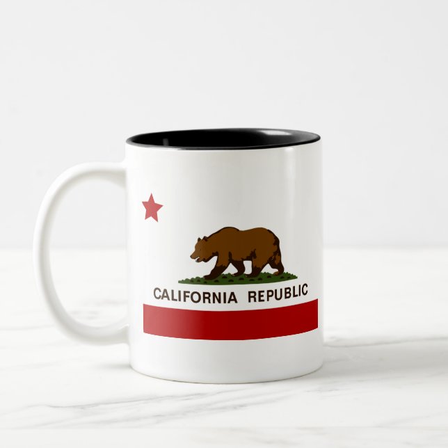 California Flagga Patriotic Två-Tonad Mugg (Vänster)