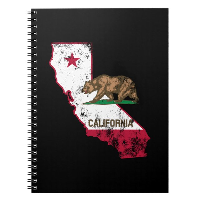 California Flagga Patriotisk Anteckningsbok (Framsidan)