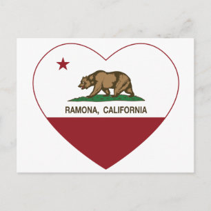california flagga ramona hjärta vykort