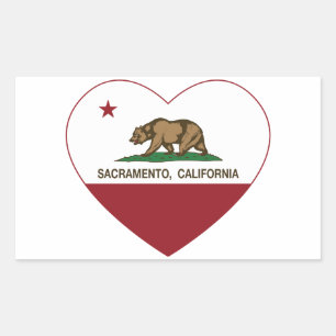 california flagga sacramento hjärta rektangulärt klistermärke