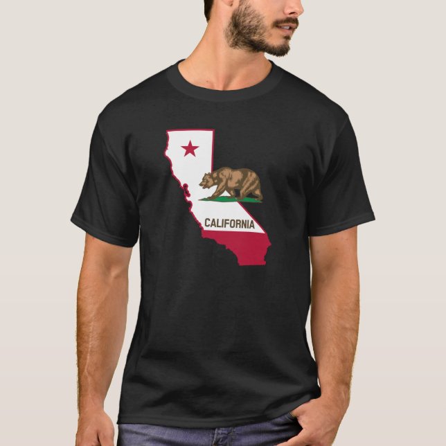 California Flagga Silhouette T Shirt (Framsida)