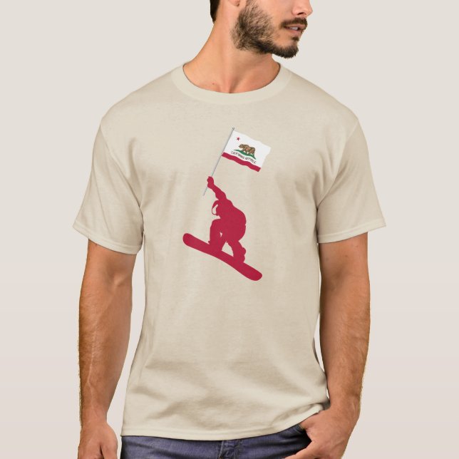 California Flagga Snowboard T Shirt (Framsida)
