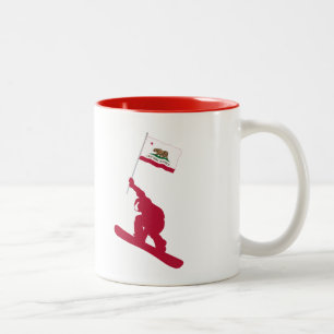California Flagga Snowboard Två-Tonad Mugg