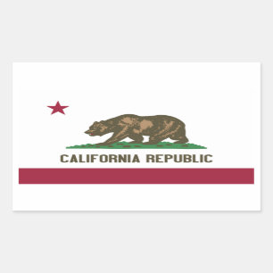 "California Flagga" Stickers Rektangulärt Klistermärke