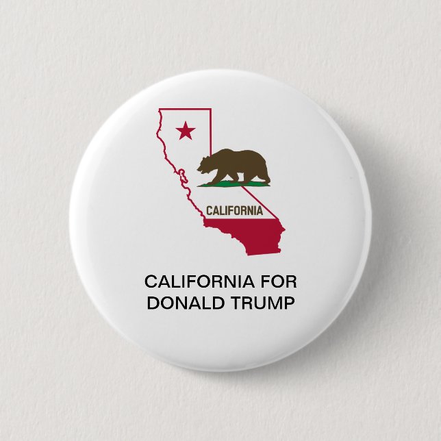 CALIFORNIA for DONALD TRUMP 2020 Button Knapp (Framsida)