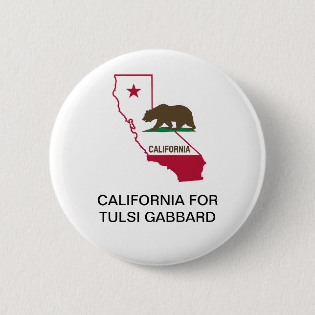 CALIFORNIA for TULSI GABBARD 2020 Button Knapp (Framsida)