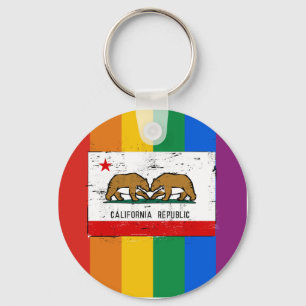 CALIFORNIA GAY MARRIAGE FLAGGA NYCKELRING
