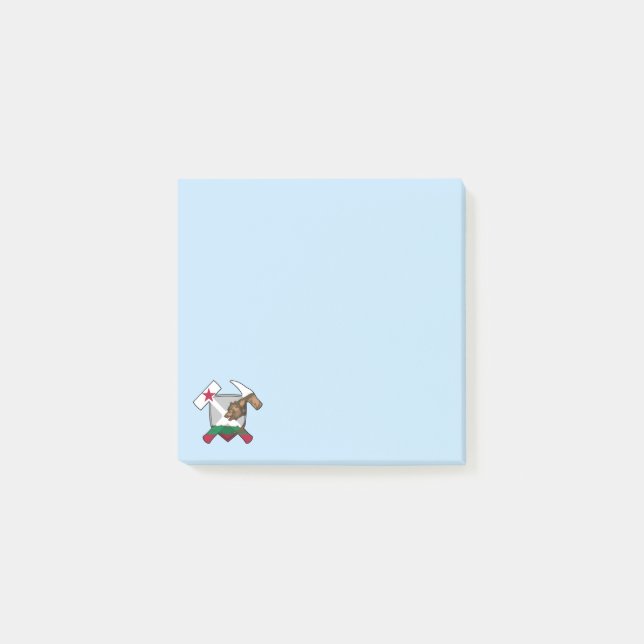 California Geologist's Rock Hammer Flag Logo Post-it Block (Framsida)