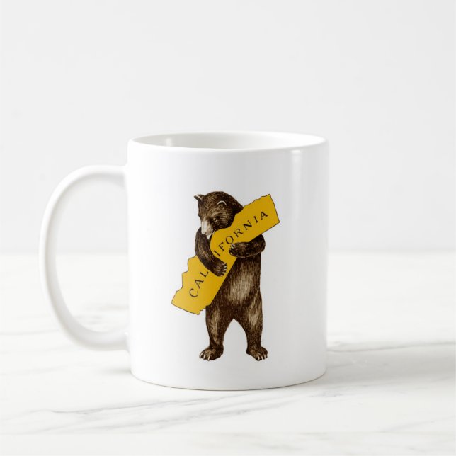 California Gift for California Älskare Bear Hugger Kaffemugg (Vänster)
