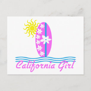 California Girl Surfboard W/Sol Rosa Vykort