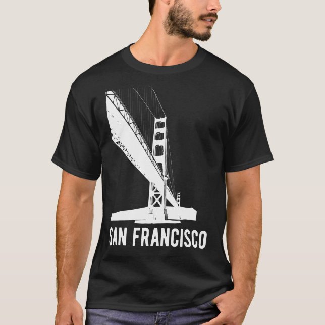 California Golden Grind Bridge Skyline San Francis T Shirt (Framsida)