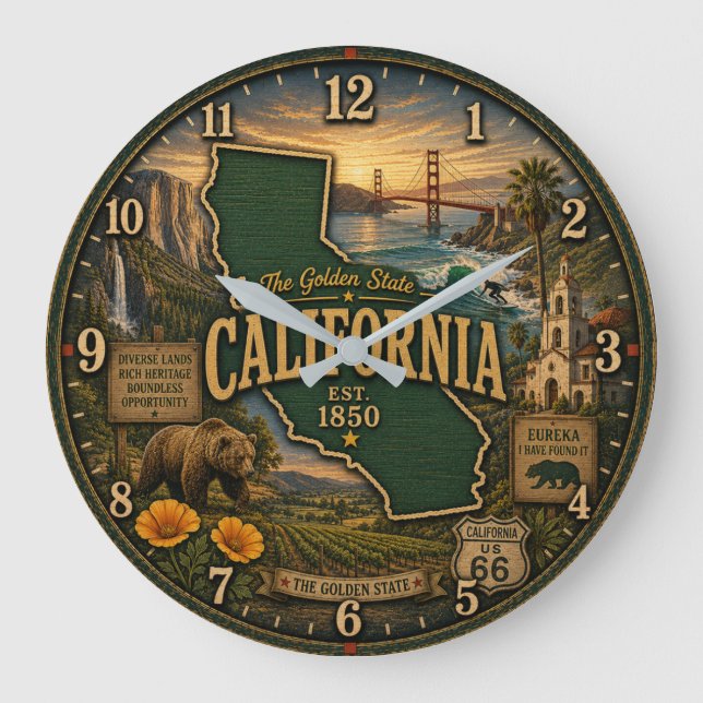 California Golden State Landmark Stor Klocka (Framsida)