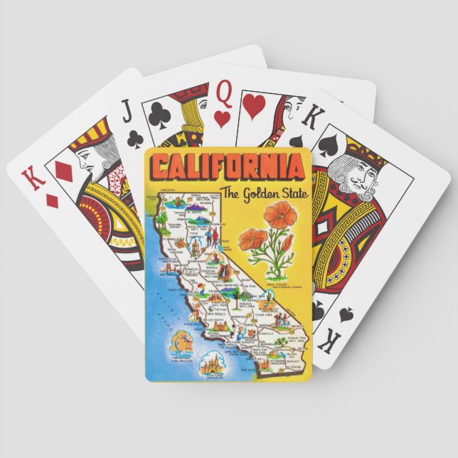 California Golden State Map Playing Cards Casinokort (Baksidan)