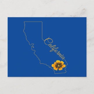 California Golden State Poppy Blommigt Postcard Vykort