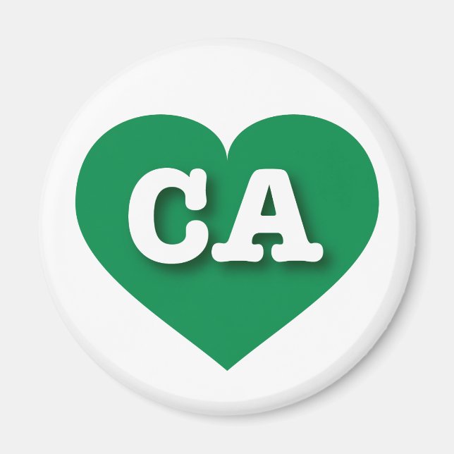 California Grönt Heart - I kärlek CA Magnet (Framsidan)