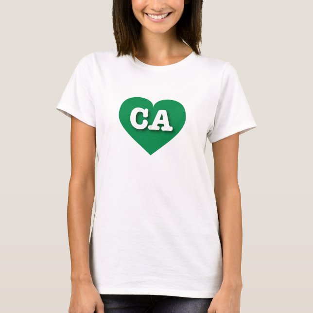 California Grönt Heart - I kärlek CA T-shirt (Framsida)