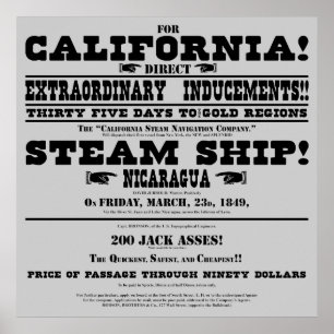 California Guld Rush Handbill Poster