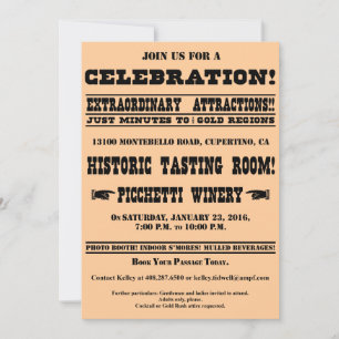 California Guld Rush Handbill ~ Privat Anpassnings Inbjudningar