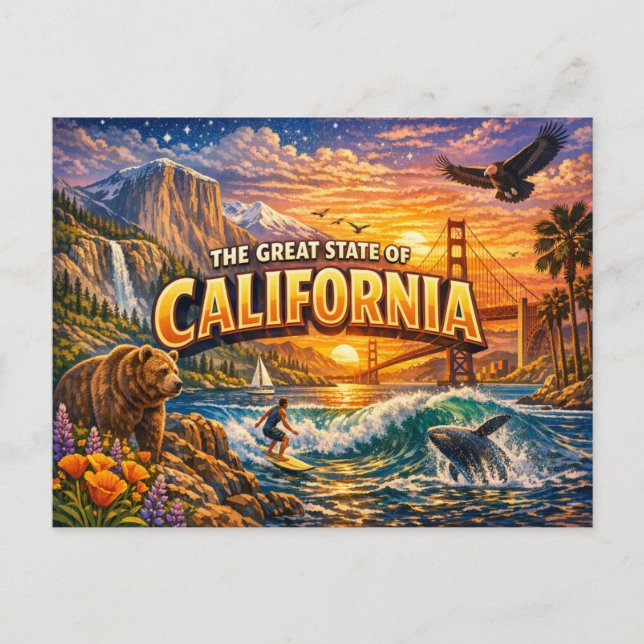 California Hälsningskort  Vykort (Framsida)