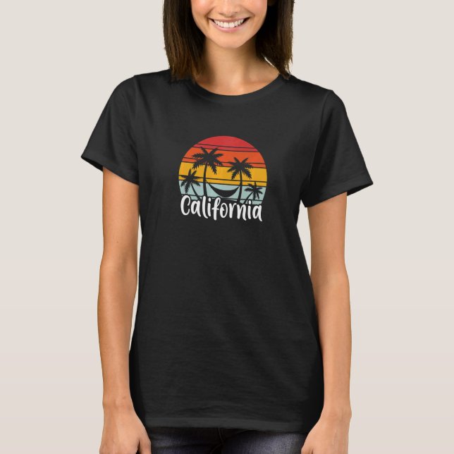 California Hammock Summer Vacation Helgdag Handfla T Shirt (Framsida)