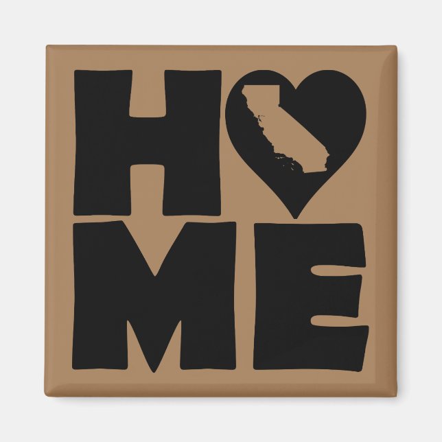 California Hem Heart Stat Kylskåp Magnet (Framsidan)