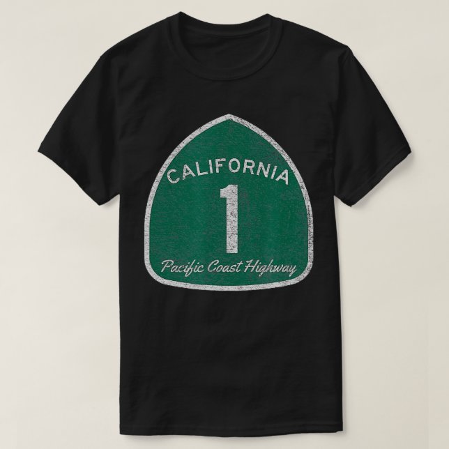 CALIFORNIA HIGHWAY 1 ONE PACIFIC KUSTEN T SHIRT (Design framsida)