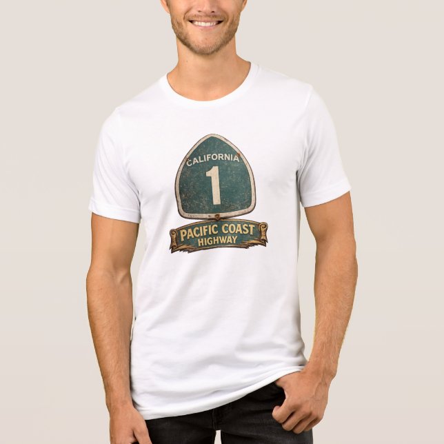 California Highway one Pacific Coast Highway T Shirt (Framsida)