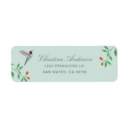 California Hummingbird  Address Returadress Etikett