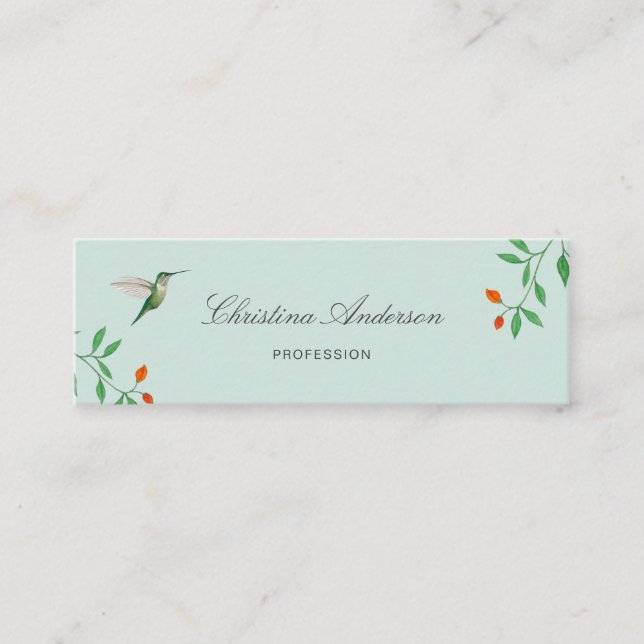 California Hummingbird  Business Card Mini Visitkort (Framsida)