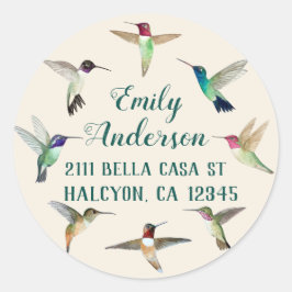 California Hummingbird Classic Round Sticker Runt Klistermärke