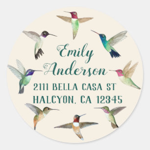 California Hummingbird Classic Round Sticker Runt Klistermärke