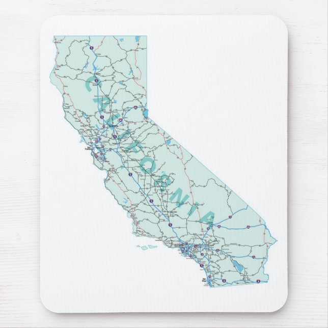 California Interstate Karta Mousepad Musmatta (Framsidan)