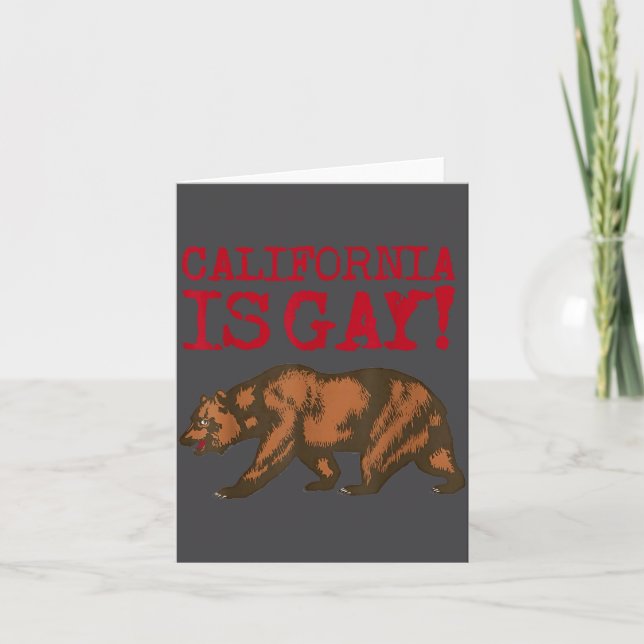 California Is Gay Funny Bear Saying Quote Lgbt Men Kort (Framsida)