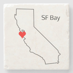 California Kärlek Anpassningsbar Location San Fran Stenunderlägg