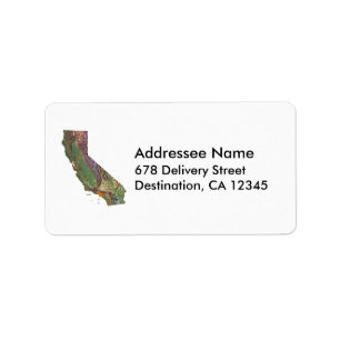 California Karta Address Label Adressetikett