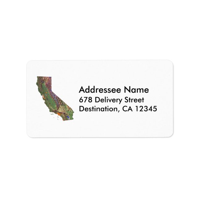 California Karta Address Label Adressetikett (Framsidan)