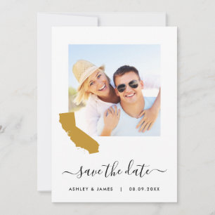 California Karta Photo Bröllop spara datum Card Datumet