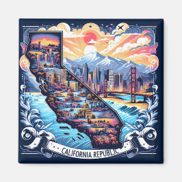 California Karta Vector Art Magnet