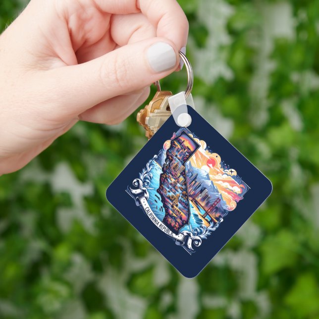 California Karta Vector Art Nyckelring (Hand)